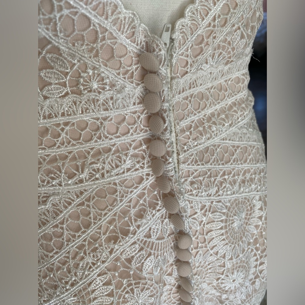 Geometric lace ivory or blush style 9SC878 dress size 8 - Picture 7 of 10